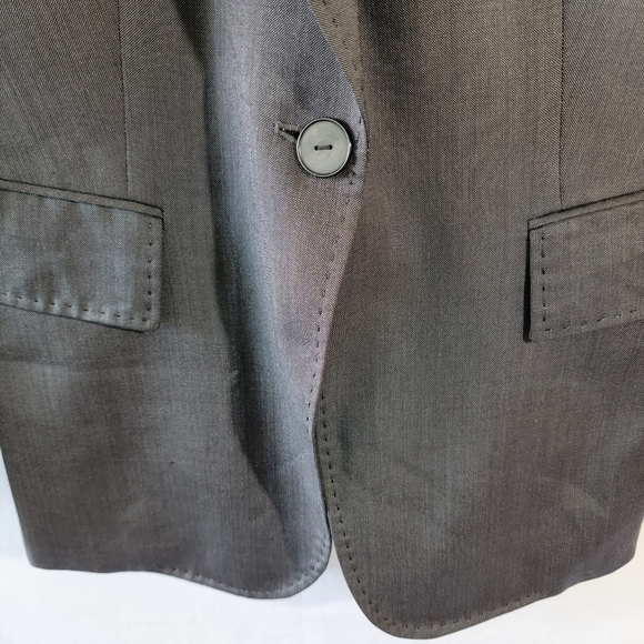 ZARA Woman Limited Edition Wool Silk Blend Blazer Sz 6 Gray Single Breasted Line - Picture 5 of 12